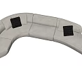 Modern Curved Multiplayer Sofa 3d model