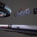 Structural Design Of Industrial Pipes With White Green Sections Red White Stripes And Black Connectors