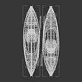 Two Colorful Kayaks Red And Yellow With Paddles On White Background