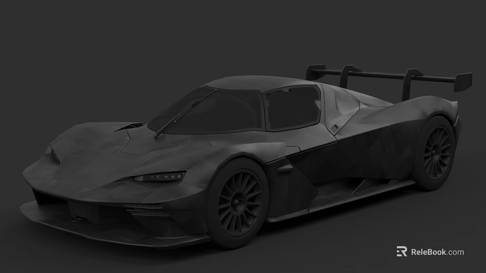 Sleek Black Supercar With Aerodynamic Body Rear Wing And Alloy Wheels 3d model 