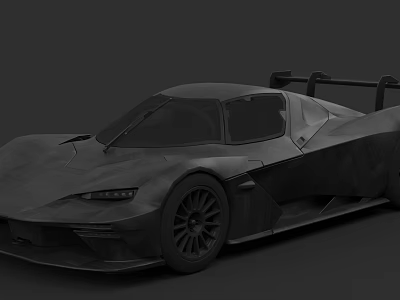 Sleek Black Supercar With Aerodynamic Body Rear Wing And Alloy Wheels 3d model