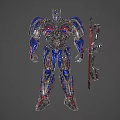Intelligent Robot With Detailed Mechanical Structure Blue Red Armor And Bow Weapon