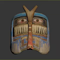 Traditional Handcrafted Ethnic Mask With Cultural Design As Clothing Decoration Accessory