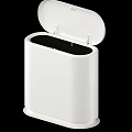 White Modern Trash Can With Open Lid And Simple Design 3d model