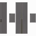Modern Wardrobe Cabinet Collection In Gray With Sleek Design Different Sizes And Handles