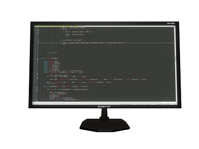 Contemporary Computer Monitor Displaying Programming Code On Clear High Resolution Screen For Software Developers 3d model