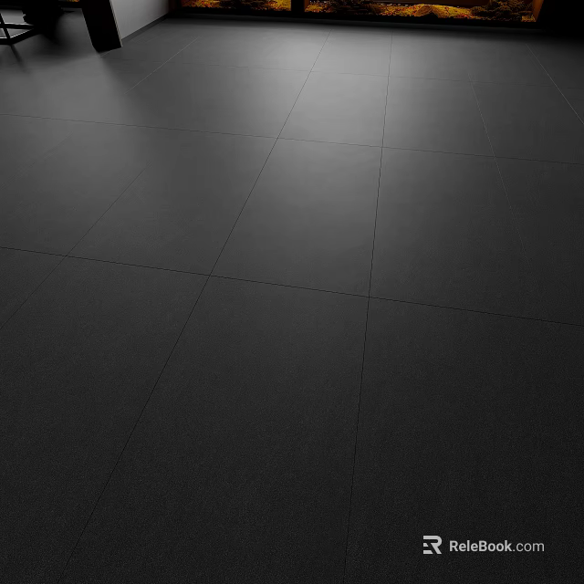 Black Square Floor Tiles Laid Out With Smooth Surface And Light Shadow Effects 3d model