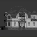 Elegant Detached Villa With Sloped Roof Stone Accents Front Porch And Windows