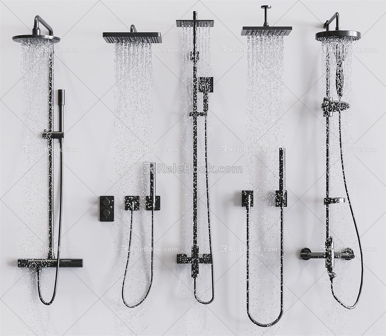 Modern Shower Shower Faucet Combination 3d model