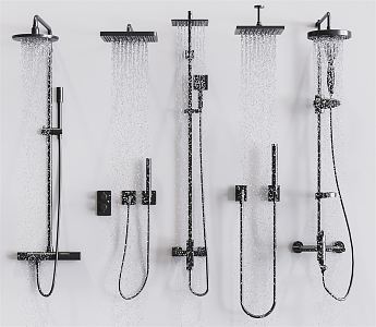 Modern Shower Faucet Combination 3d model