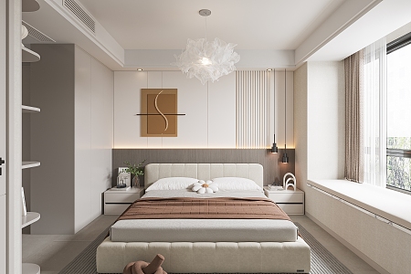 Cream wind bedroom 3d model