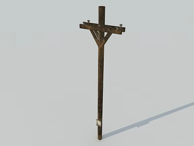 Ancient pole column wooden pile power supply 3d model Ancient pole column wooden pile power supply 3d model