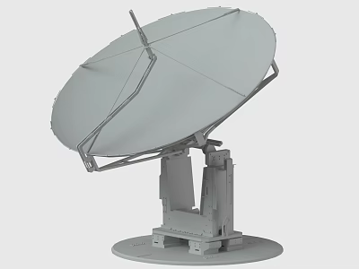 Satellite Dish Antenna Structure With Metal Stand And Stable Base 3d model