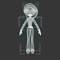 Cute Cartoon Doll With White Long Hair And Purple Flared Pants Outfit