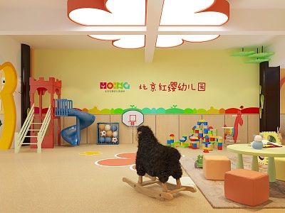 Modern kindergarten classroom aisle model