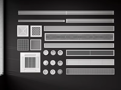 Variety Of Air Conditioner Vent Designs Displayed 3d model