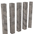 Modern Columns Concrete Columns Cement Columns Damaged Columns 3d model