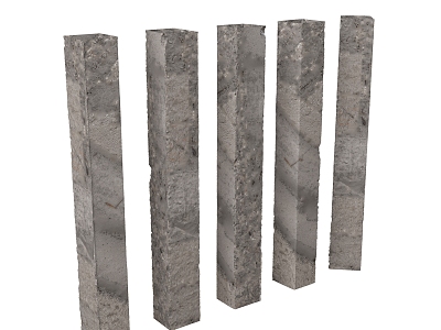 Modern Columns Concrete Columns Cement Columns Damaged Columns 3d model