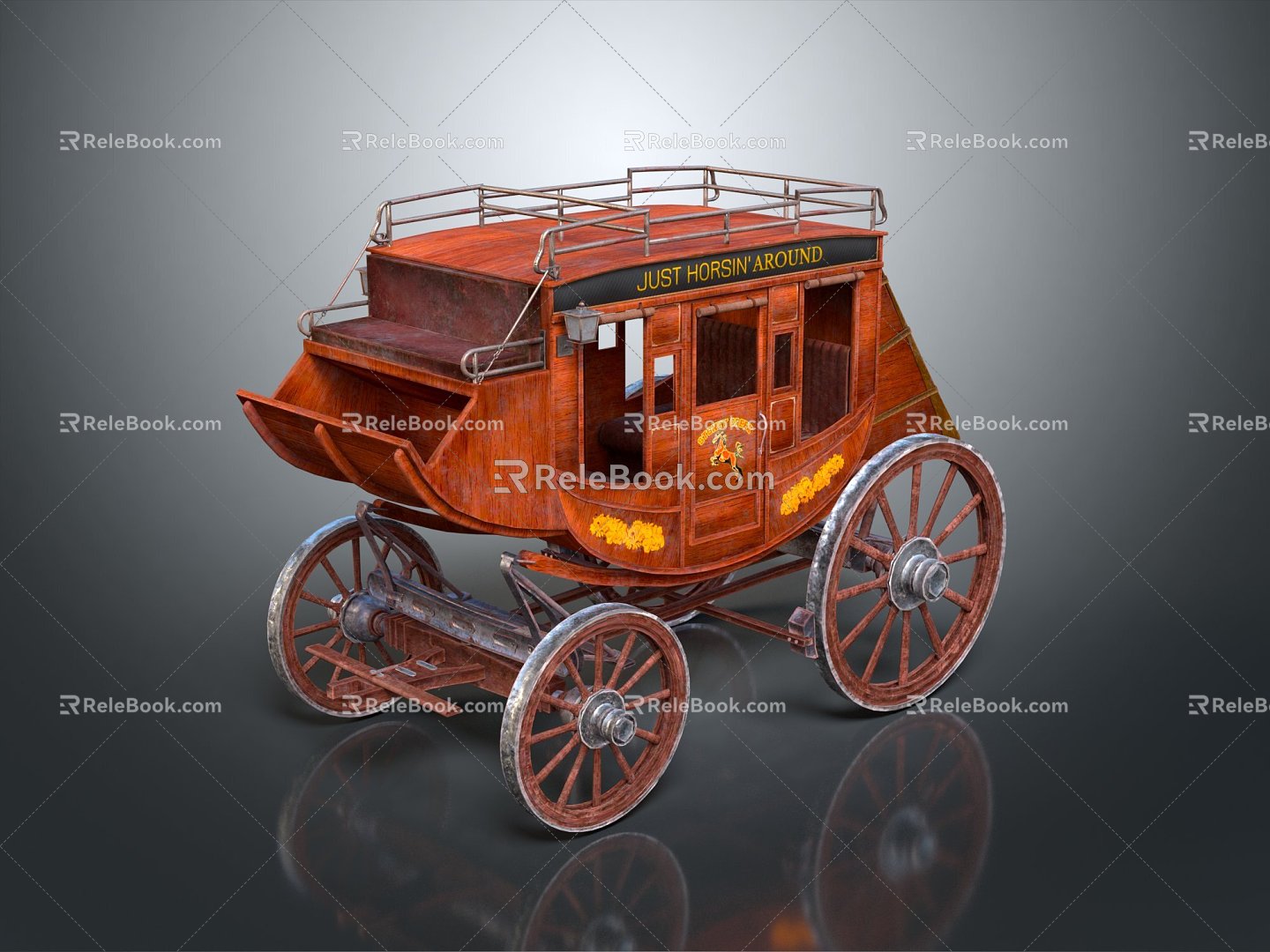 Industrial LOFT Carriage Ancient Rack Car Rack Car Rack Car Trolley Board Car 3d model