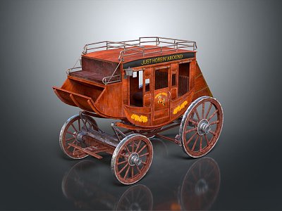 Industrial LOFT Carriage Ancient Rack Car Rack Car Rack Car Trolley Board Car 3d model