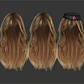 Three Blonde Wavy Curly Hair Wigs One With Black Cap And Red Emblem