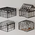 Various Glass Canopy Designs With Different Roof Shapes And Frame Structures 3d model