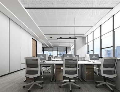 Modern open office area 3d model