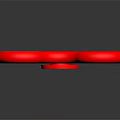 Red Fidget Spinner With Three Circular Rings And Central Bearing For Daily Use