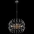 Modern Gold Chandelier with Metal Frame and Spherical Bulbs for Contemporary Interior Decor