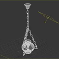 Industrial Style Metal Chandelier with Hanging Chain and Round Shade Design