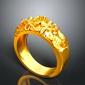 Elegant Golden Ring With Exquisite Design And Intricate Decorative Patterns