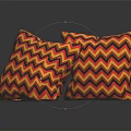 Stylish Furniture Decorative Pillows Featuring Chevron Pattern In Red Yellow Black