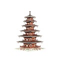 Chinese Ancient Architecture Hanshan Temple Puming Pagoda Buddha Pagoda Martial Arts Scene Pavilion 3d model