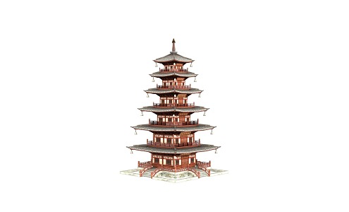 Chinese Ancient Architecture Hanshan Temple Puming Pagoda Buddha Pagoda Martial Arts Scene Pavilion 3d model