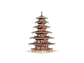 Chinese Ancient Architecture Hanshan Temple Puming Pagoda Buddha Pagoda Martial Arts Scene Pavilion 3d model