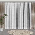 Modern Curtain Cloth Curtain Gauze Curtain 3d model