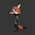 Cute 3D Cartoon Fox Wearing Formal Suit And Tie With Open Arms Pose