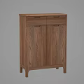 Modern Wooden Shoe Cabinet With Double Doors And Drawers Simple Design