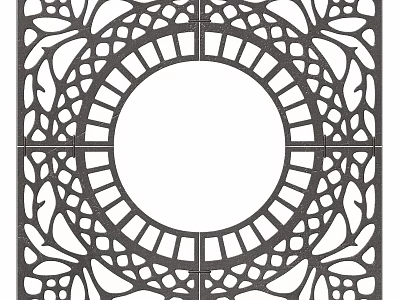 Ornate Decorative Floor With Intricate Circular Pattern And Lace Like Cutouts 3d model
