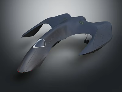 Smart Machine Futuristic Design With Sleek Aerodynamic Body Flying Wings And Cockpit Window 3d model