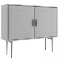 Modern Abstract Face Painting Chest Of Drawers With Slender Metal Legs For Home Storage Decoration
