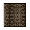 Square Black Rug with Gold Geometric Patterns for Modern Interior Design 3d model