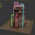 Industrial Style Rusty Metal Tank Shape Decorative Ornament Decoration Set For Home Decor