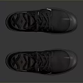 Dark Colored High Top Lace Up Boots With Thick Sole And Round Toe Design