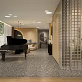 Modern Piano Room Interior With Grand Piano And Elegant Decor