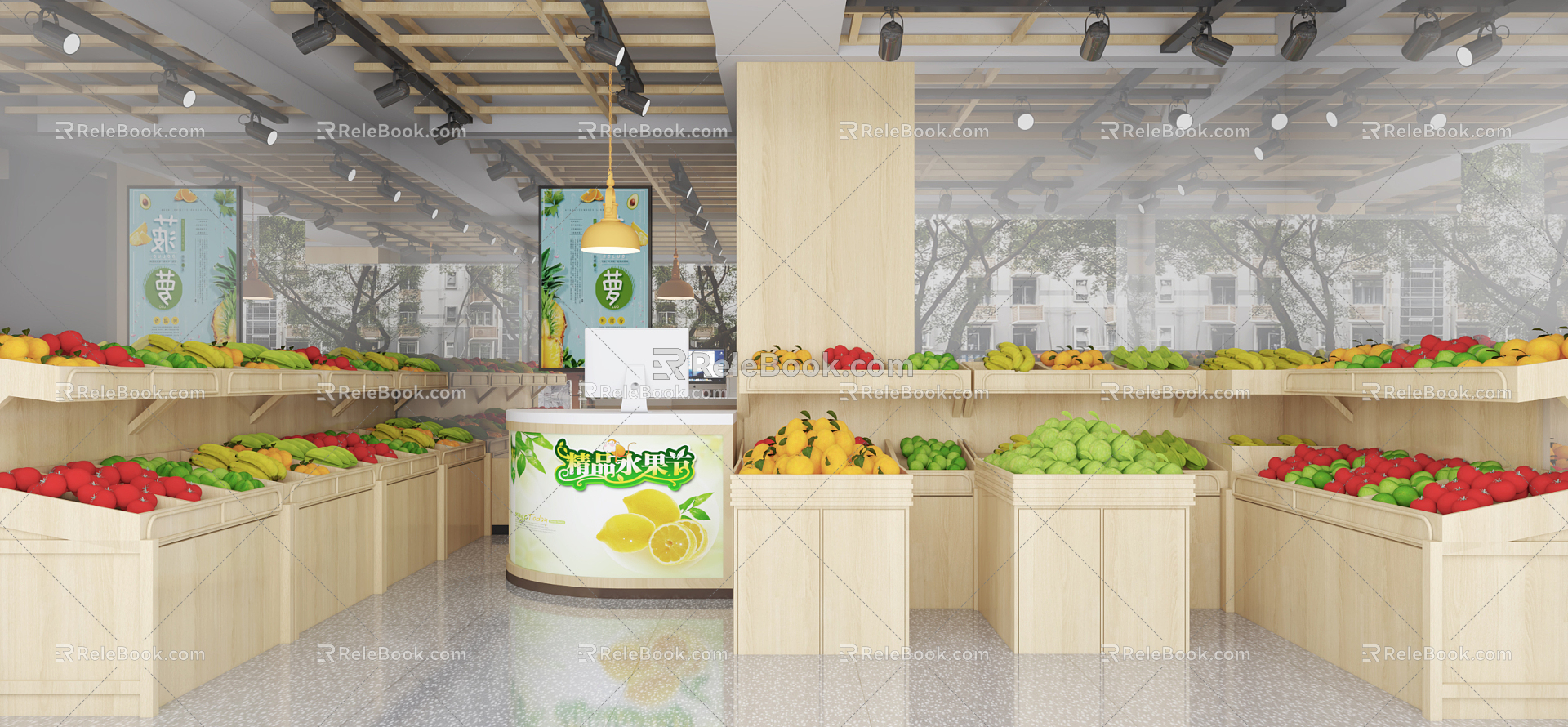 Modern Fruit Shop 3d model