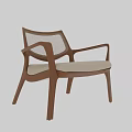 Modern Accent Chair with Wooden Frame Mesh Backrest Padded Seat and Minimalist Design