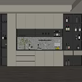 Modern Wine Cabinet Design With Glass Door Storage Wine Bottles Glasses And Marble Backsplash