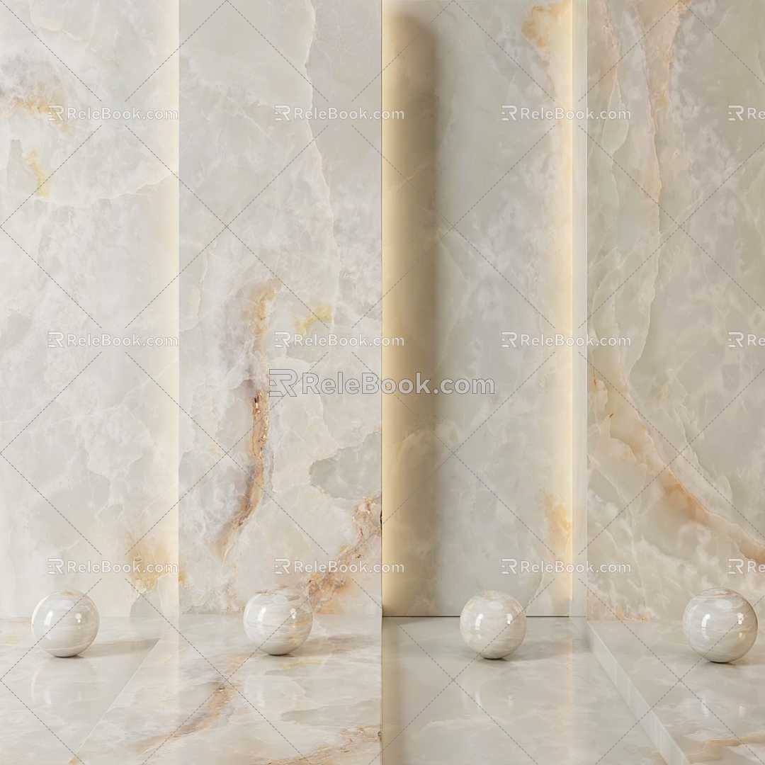 Light Luxury Marble Stone New Chinese Style Marble Background Wall 3d model