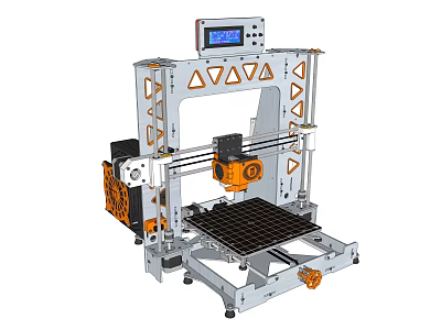 Advanced Office 3D Printer With Digital Display Metal Frame And Printing Bed Mechanism 3d model
